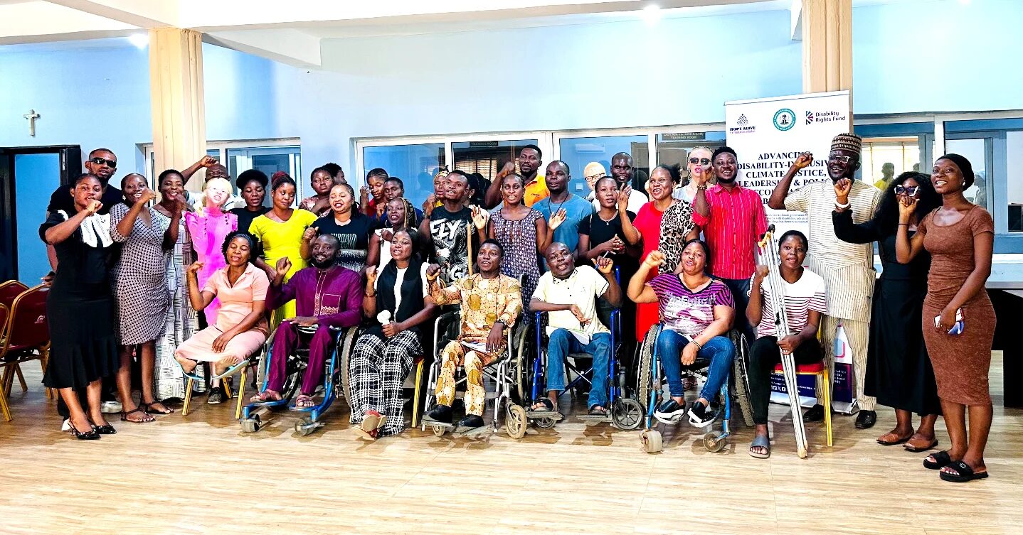 Young persons with disabilities participating in a climate leadership and advocacy training organized by Hope Alive for Possibilities Initiative in Makurdi, Benue State.