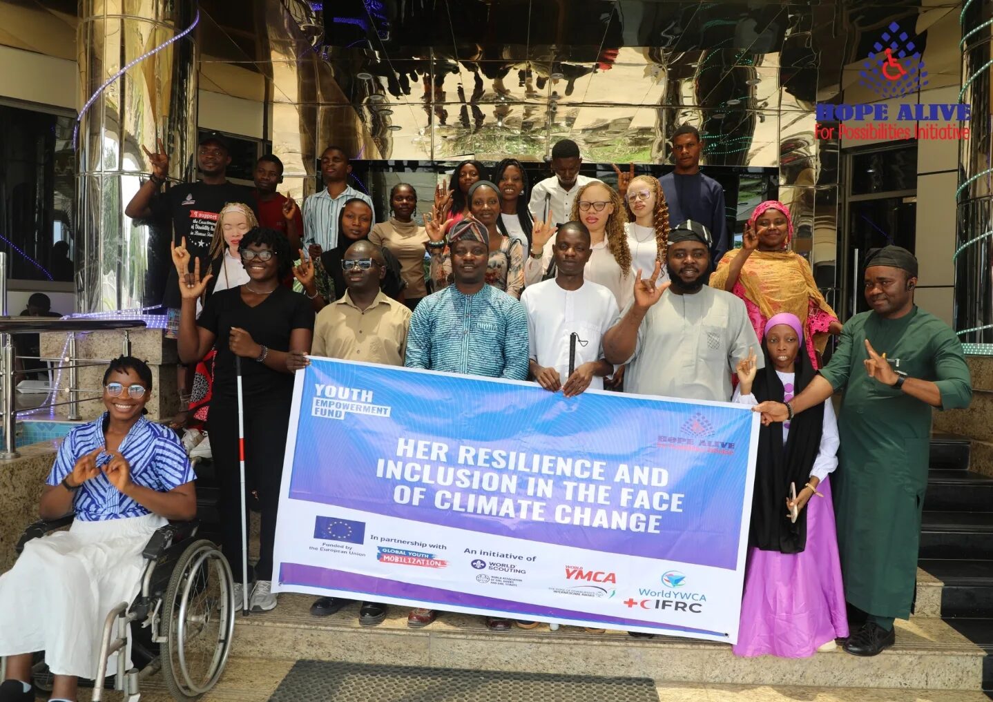Youths with disabilities participating in a climate change roundtable dialogue organized by HAPI in Nigeria